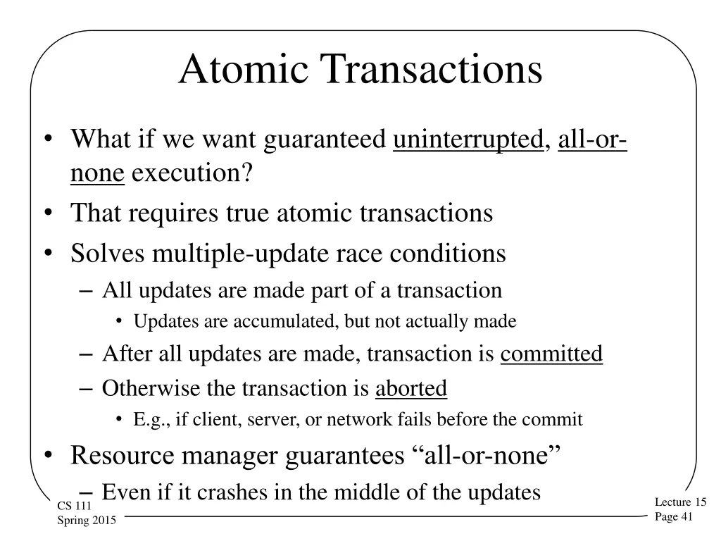 atomic transactions
