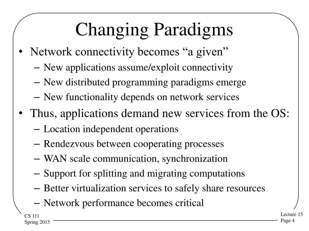 changing paradigms network connectivity becomes