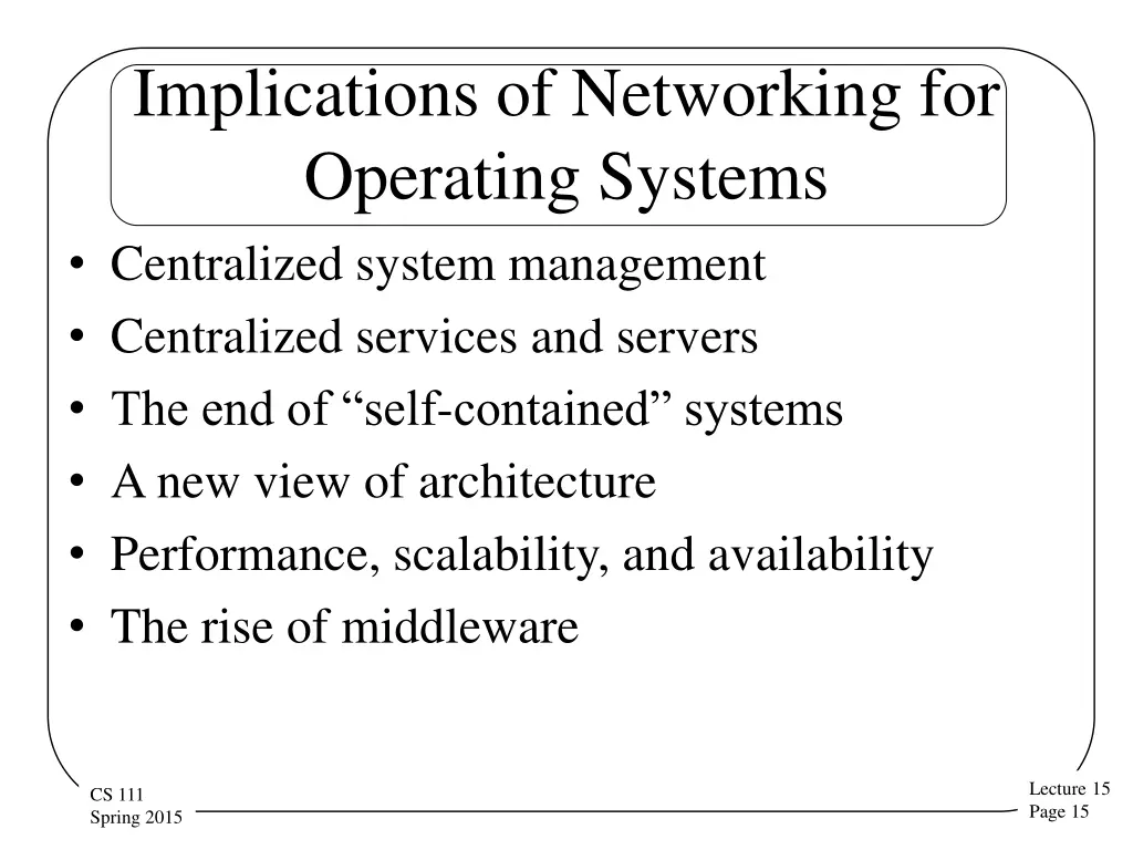 implications of networking for operating systems
