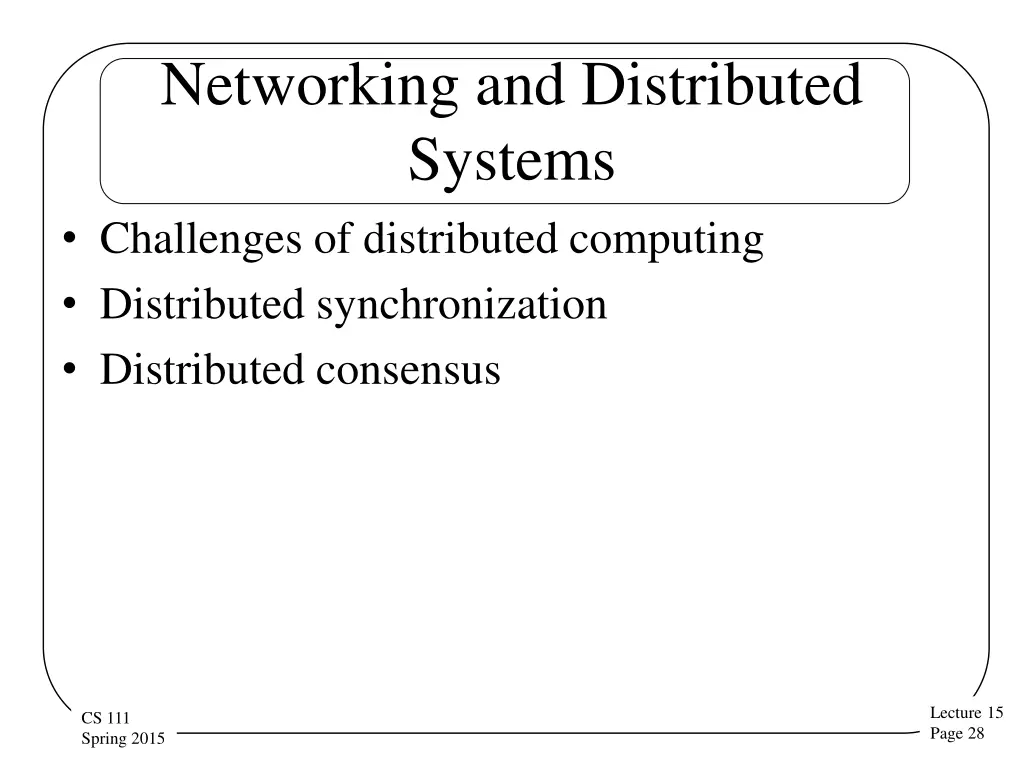networking and distributed systems challenges