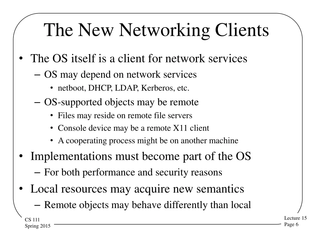 the new networking clients