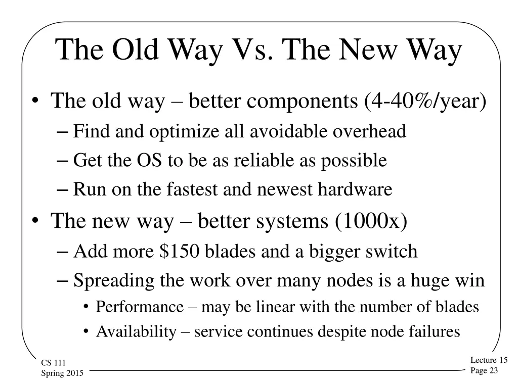 the old way vs the new way
