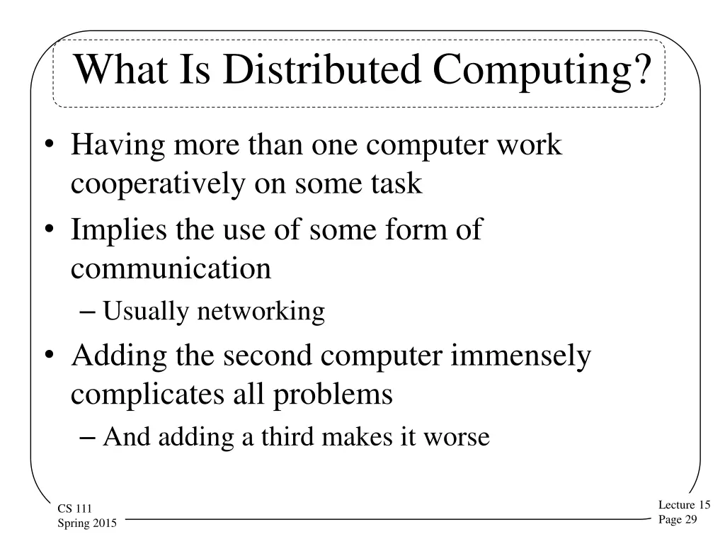 what is distributed computing