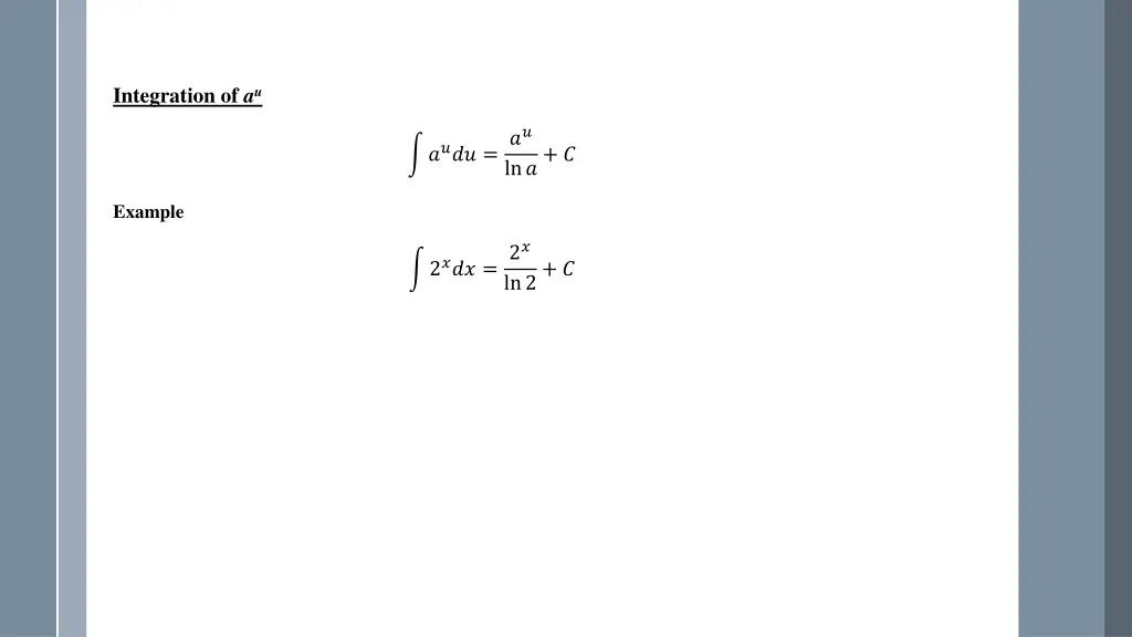 integration of a u