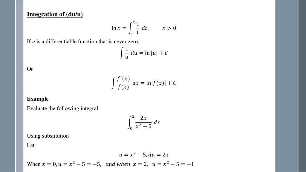 integration of du u