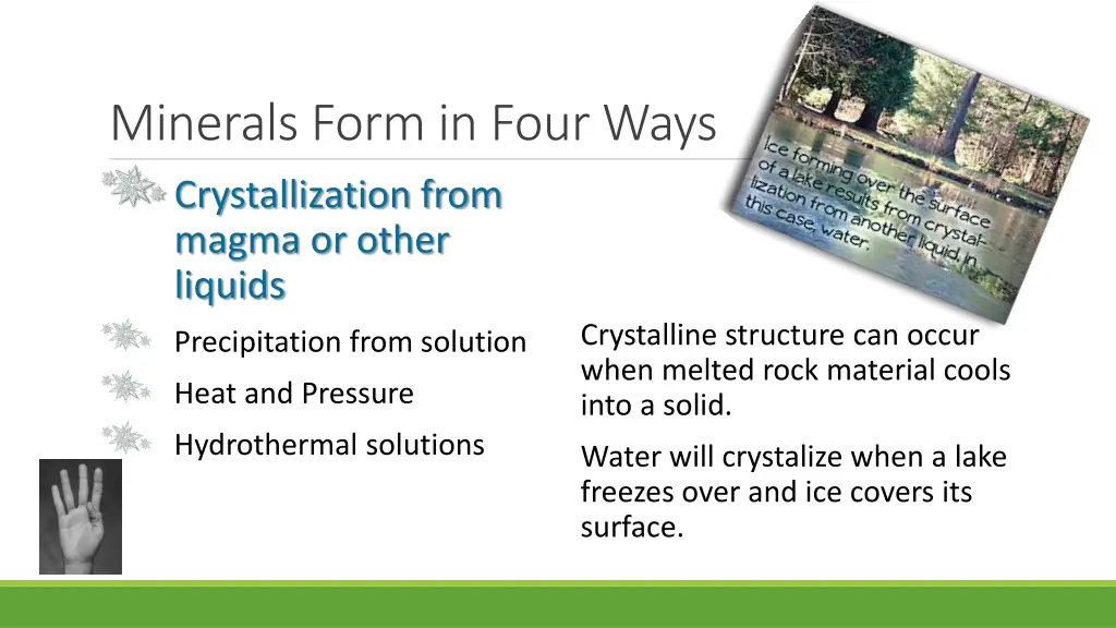minerals form in four ways