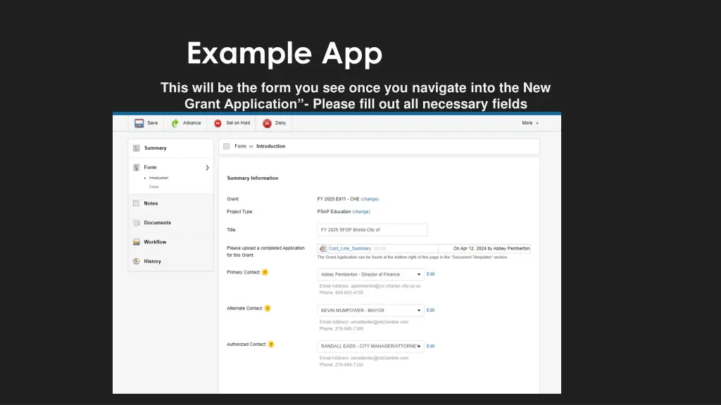 example app
