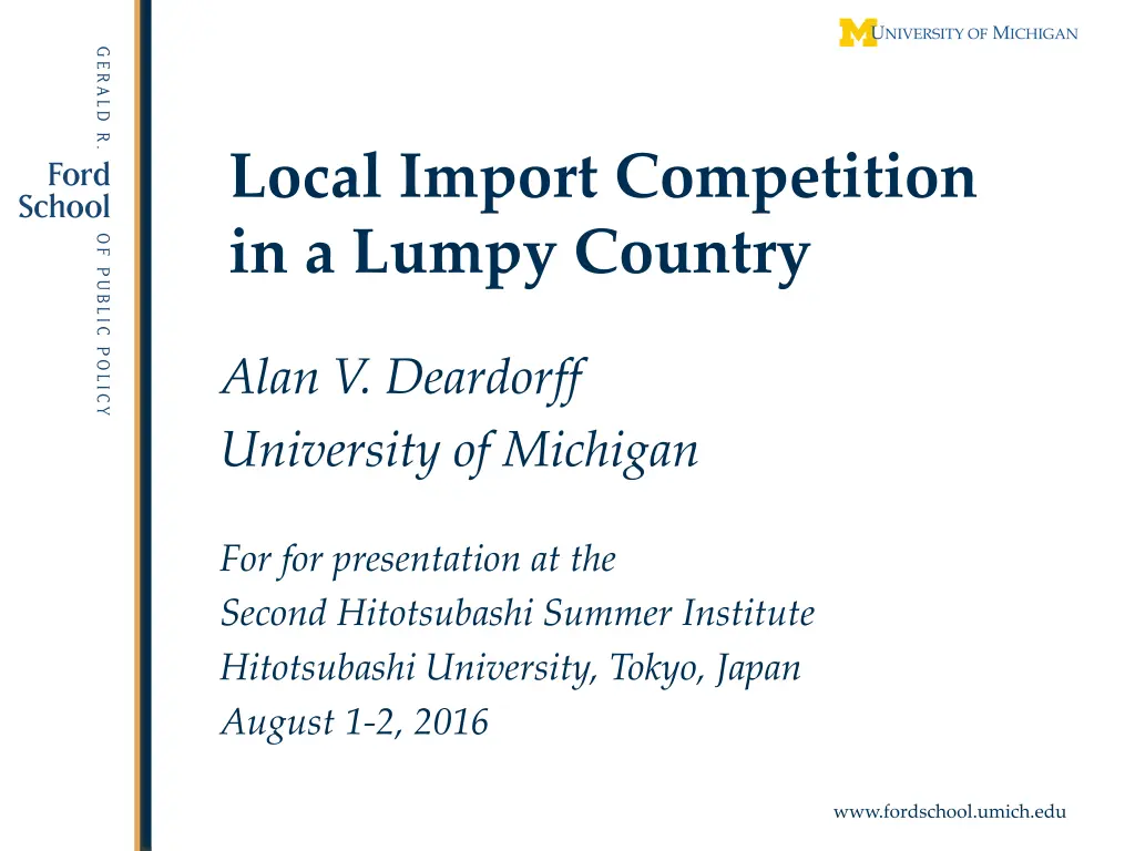local import competition in a lumpy country