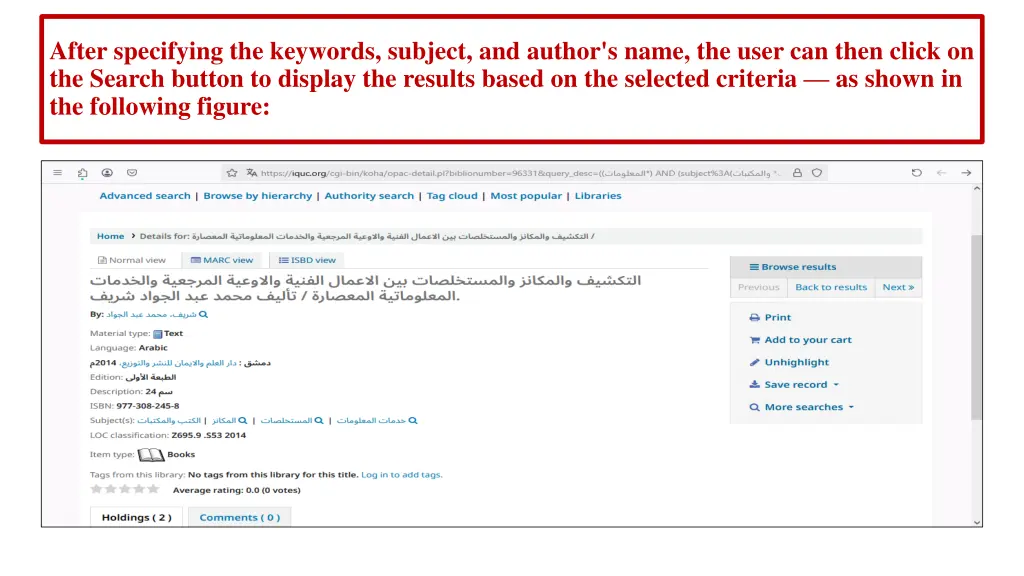 after specifying the keywords subject and author