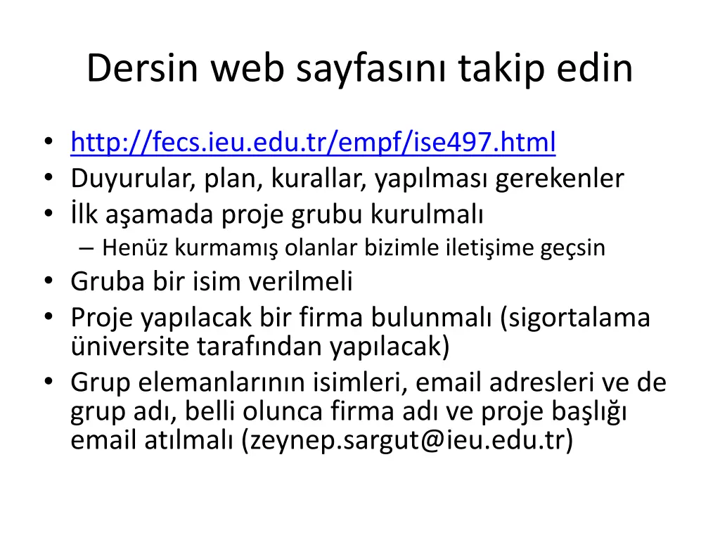 dersin web sayfas n takip edin