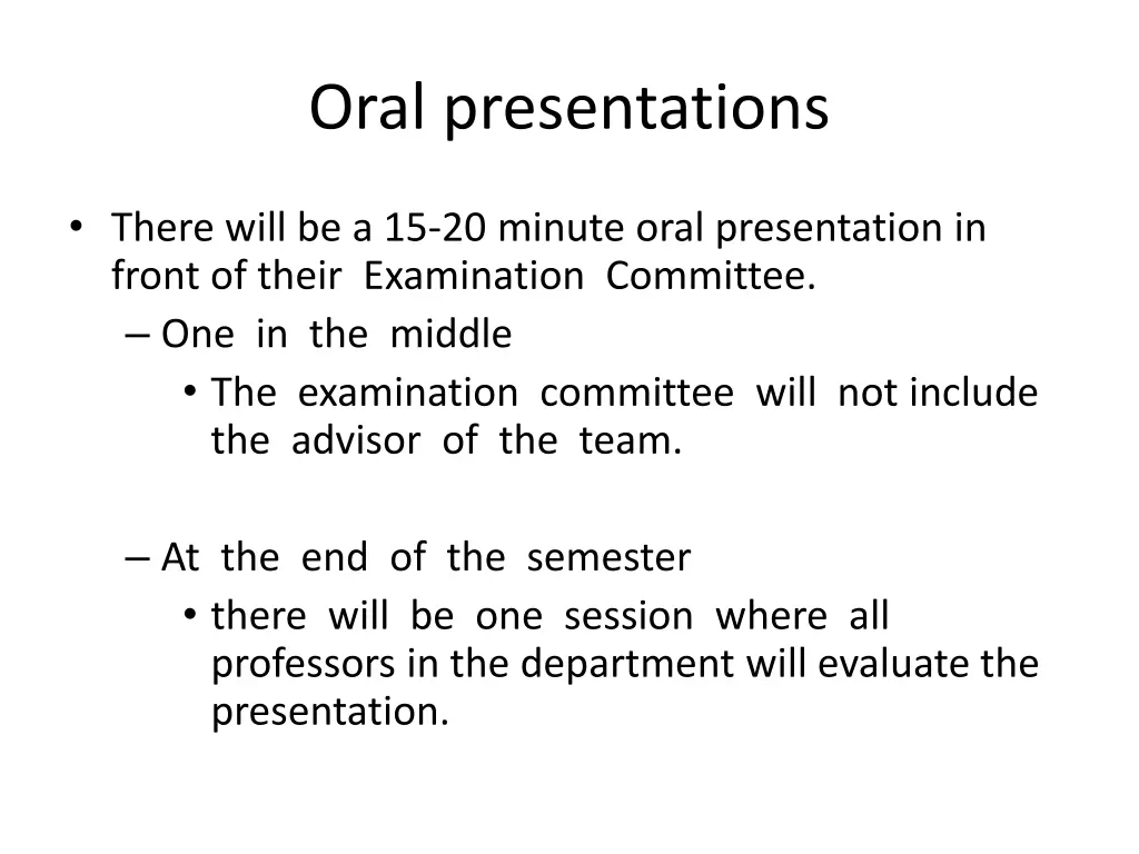 oral presentations