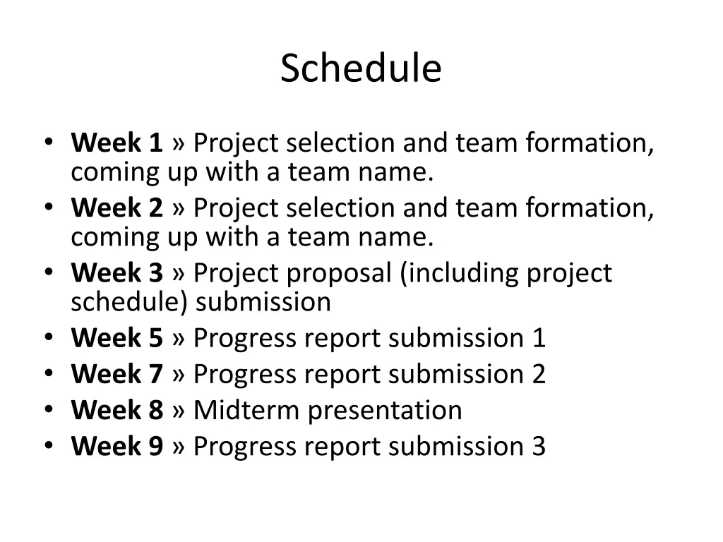 schedule