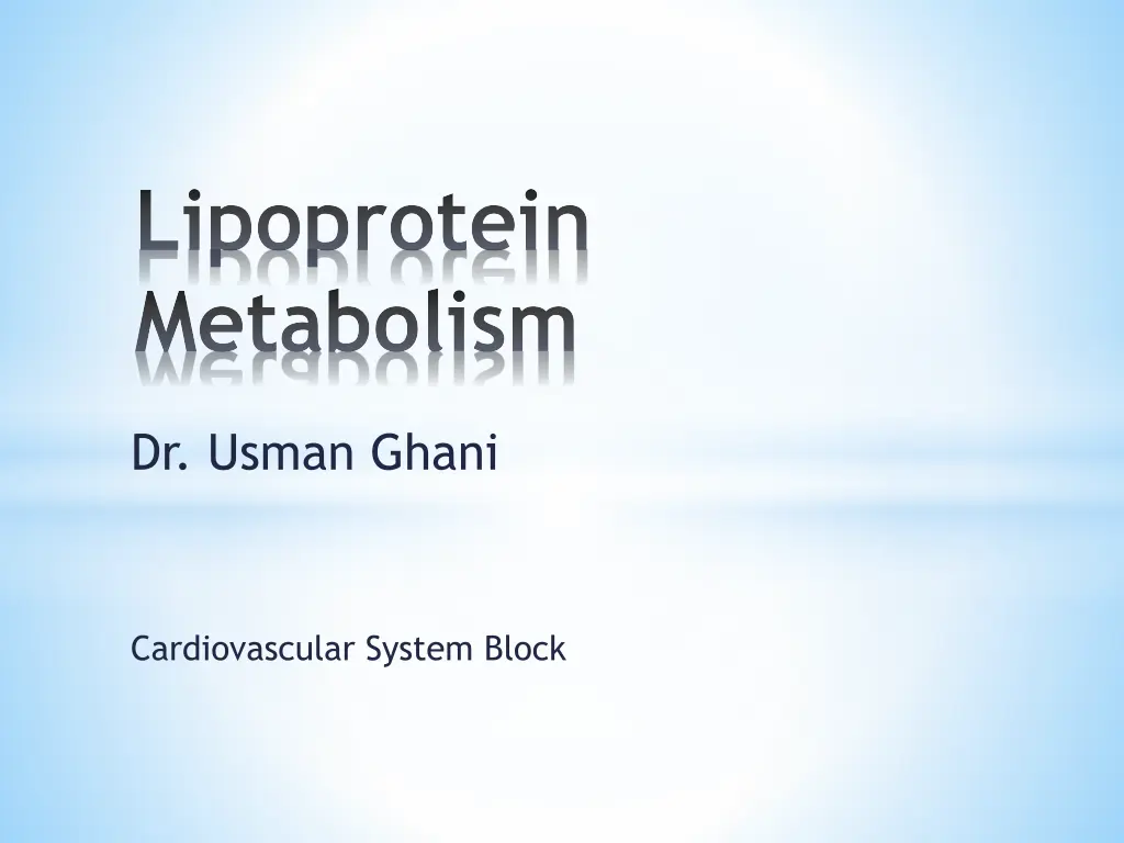 lipoprotein metabolism