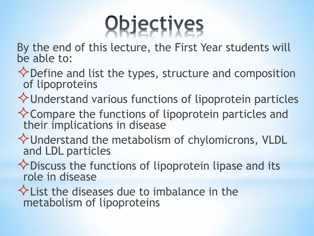 objectives