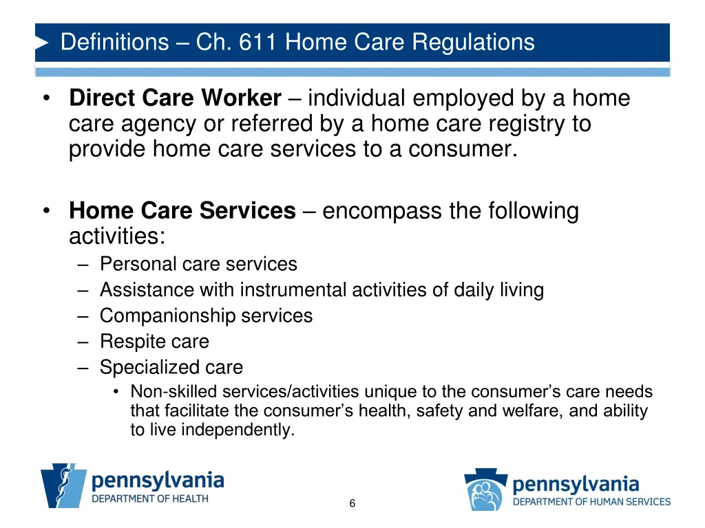 definitions ch 611 home care regulations