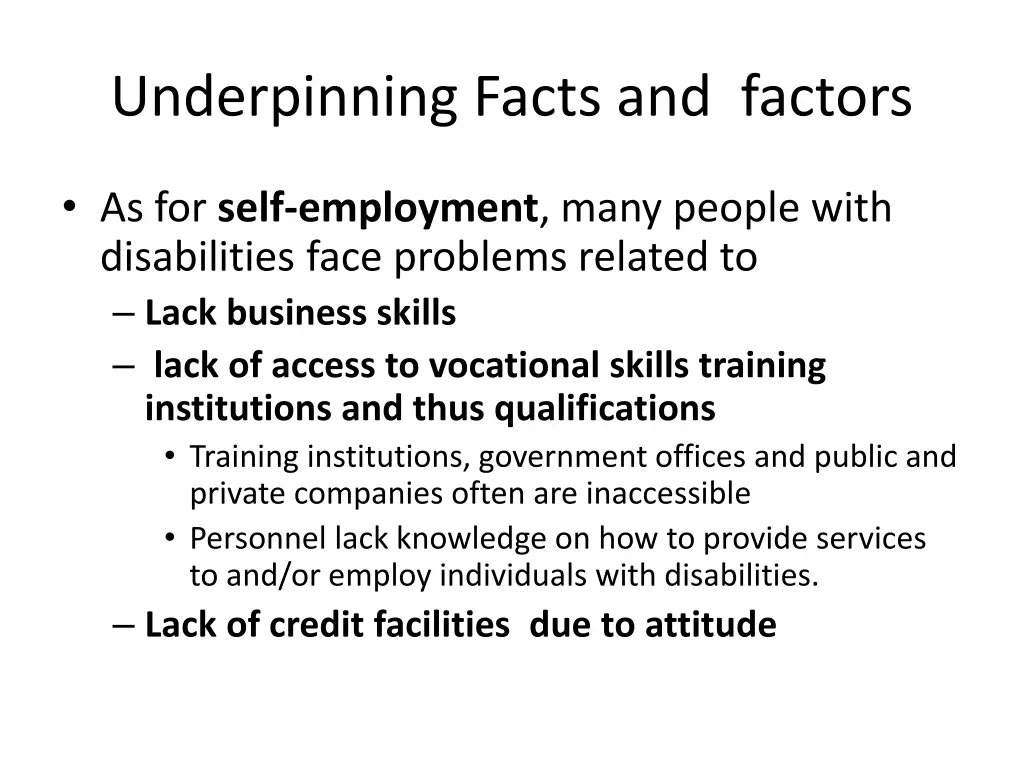 underpinning facts and factors 1