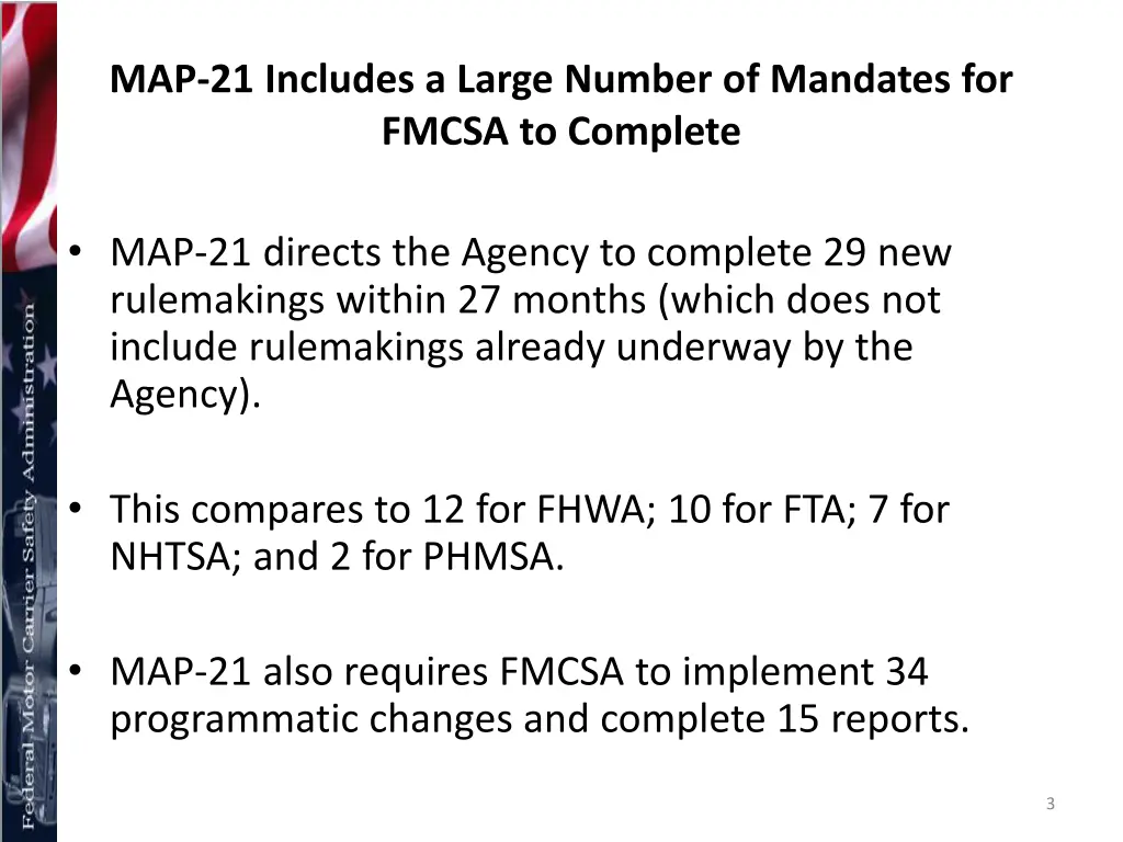 map 21 includes a large number of mandates