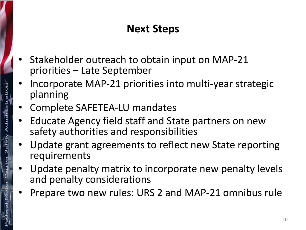 next steps
