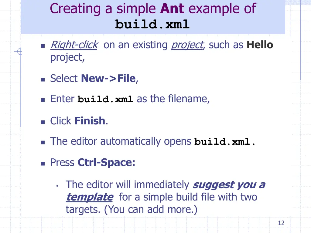 creating a simple ant example of build xml 1