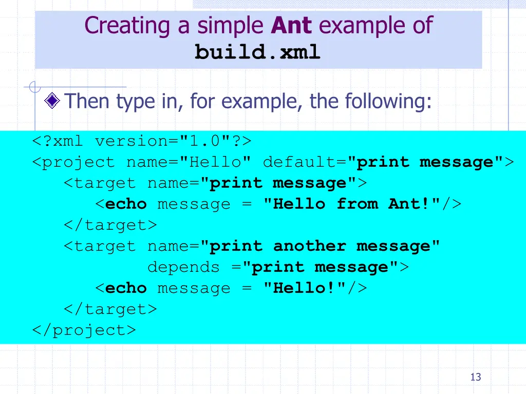 creating a simple ant example of build xml 2
