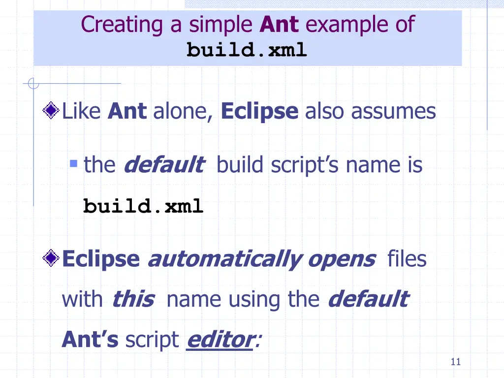 creating a simple ant example of build xml