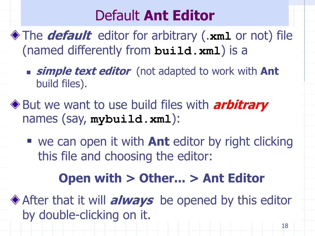 default ant editor