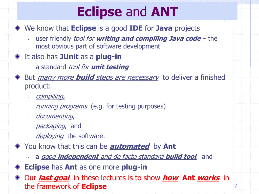 eclipse and ant
