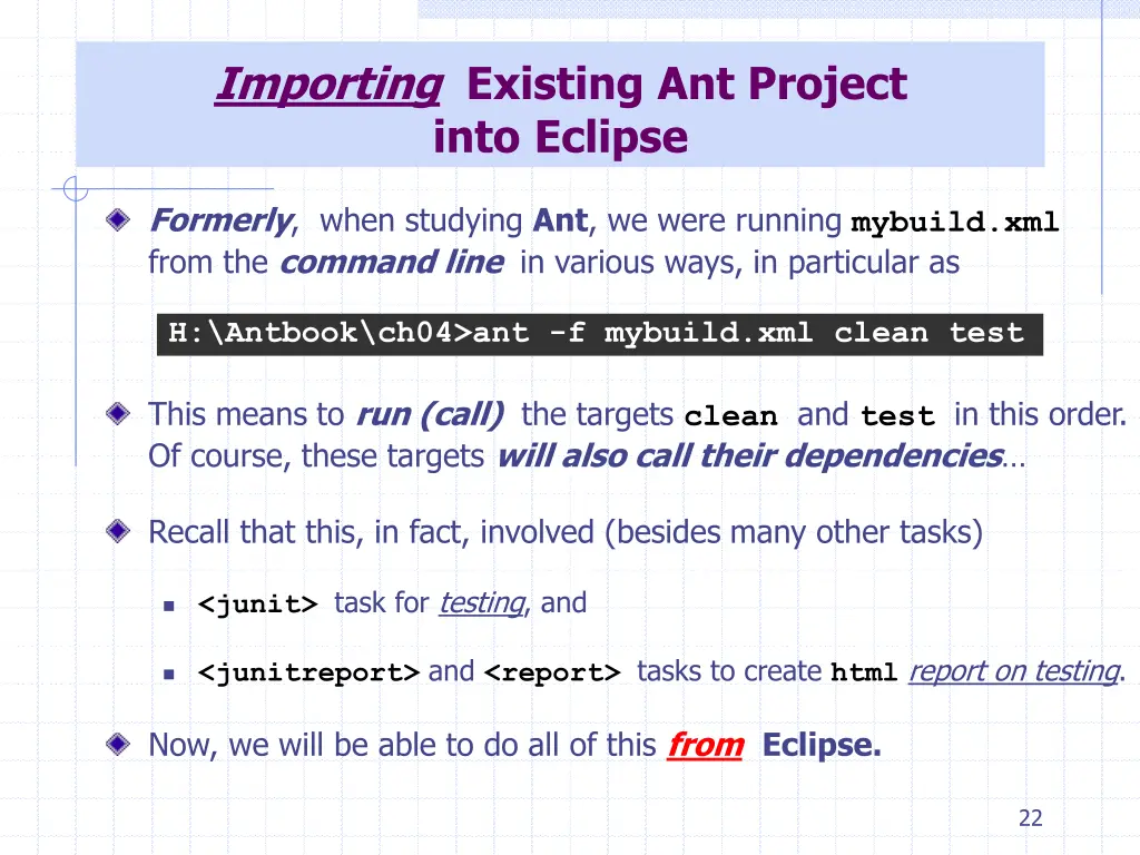importing existing ant project into eclipse