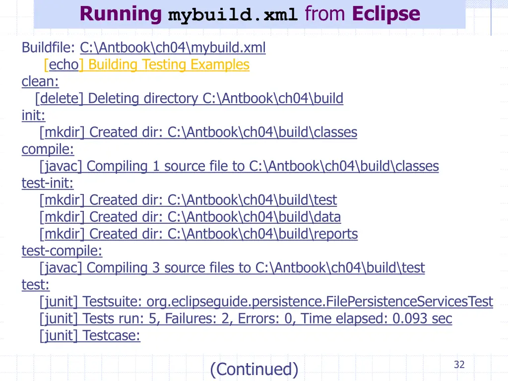 running mybuild xml from eclipse 3