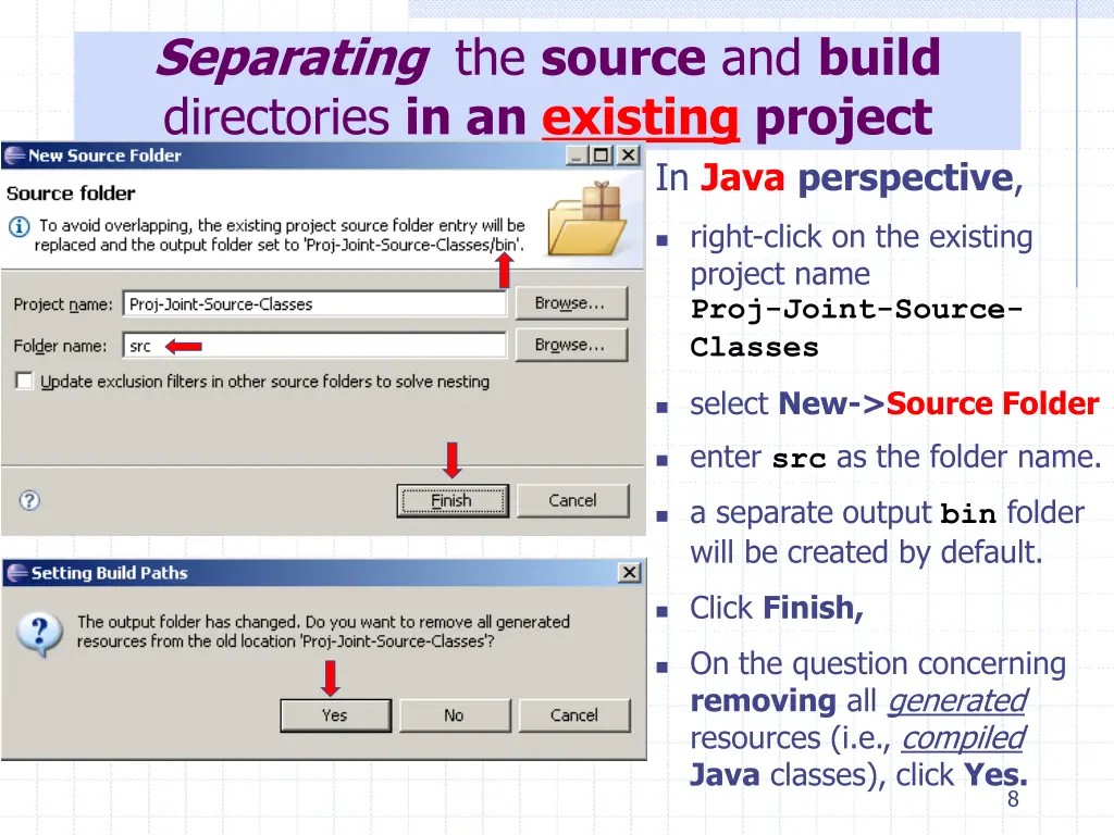 separating the source and build directories 3
