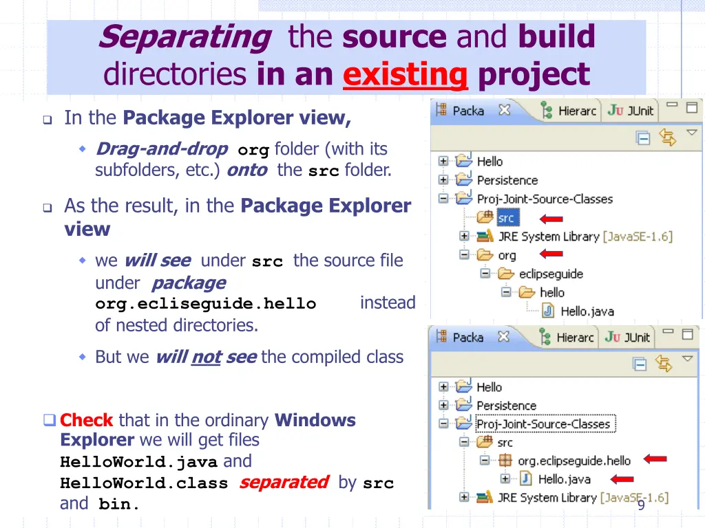 separating the source and build directories 4