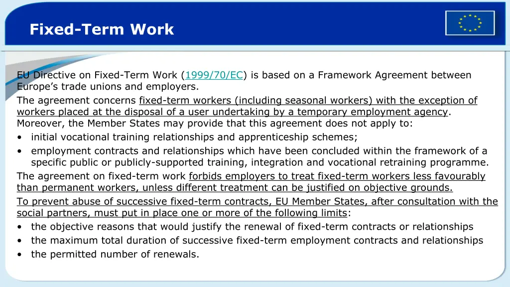 fixed term work