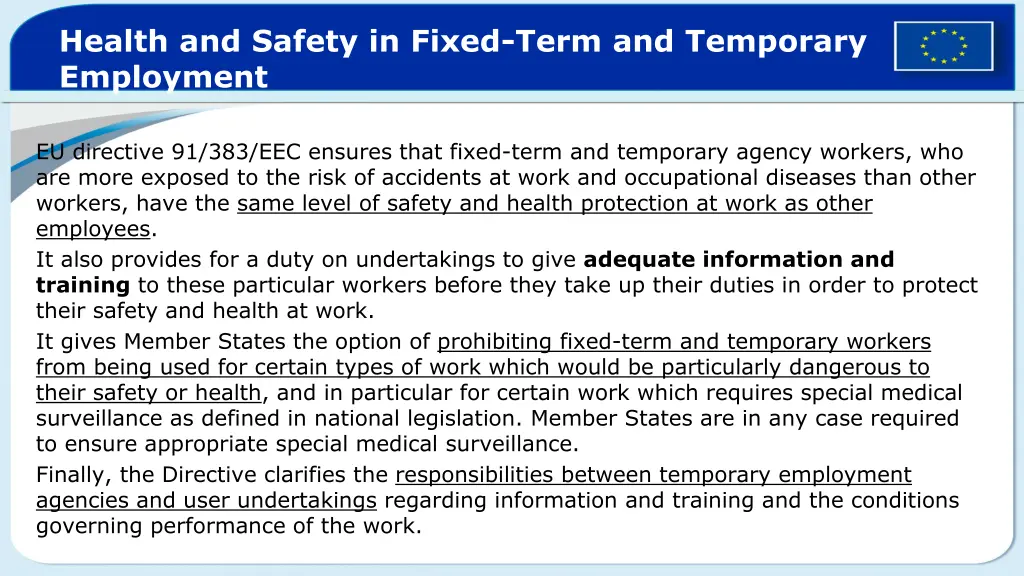 health and safety in fixed term and temporary