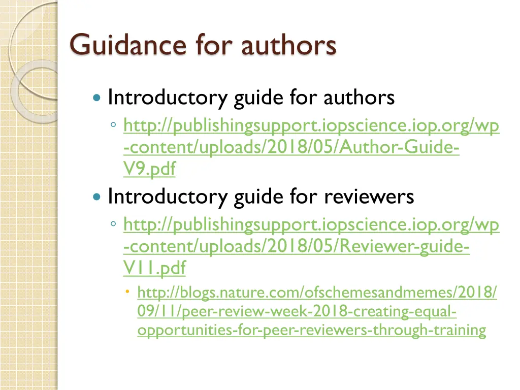 guidance for authors
