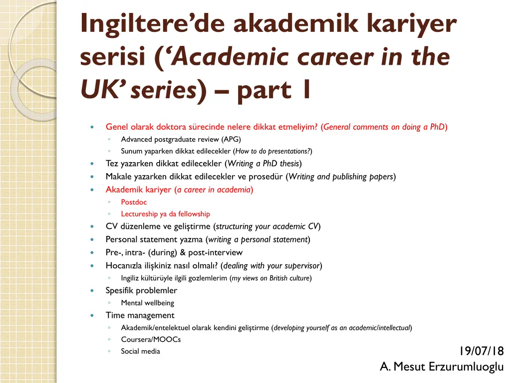 ingiltere de akademik kariyer serisi academic