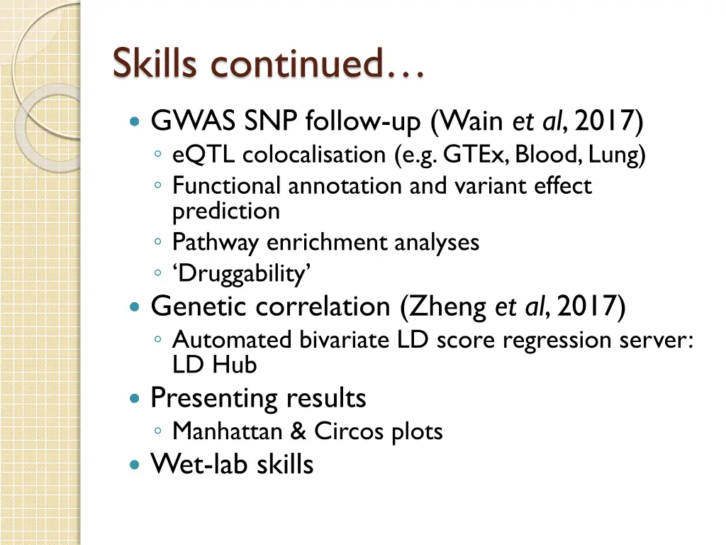 skills continued
