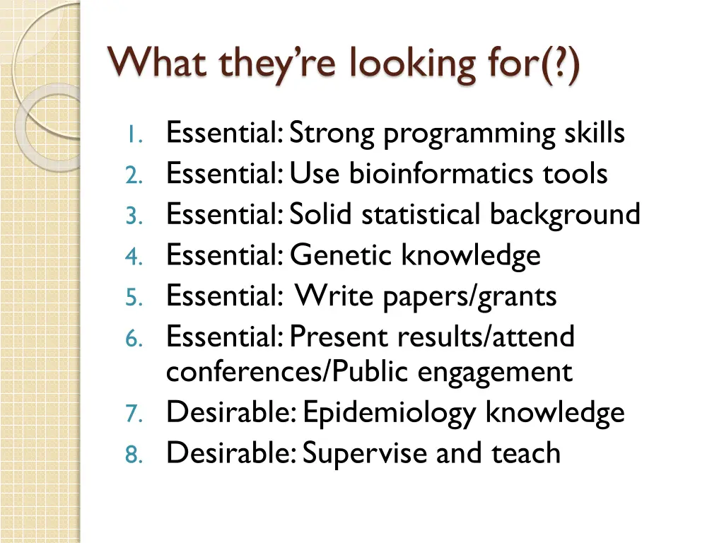 what they re looking for