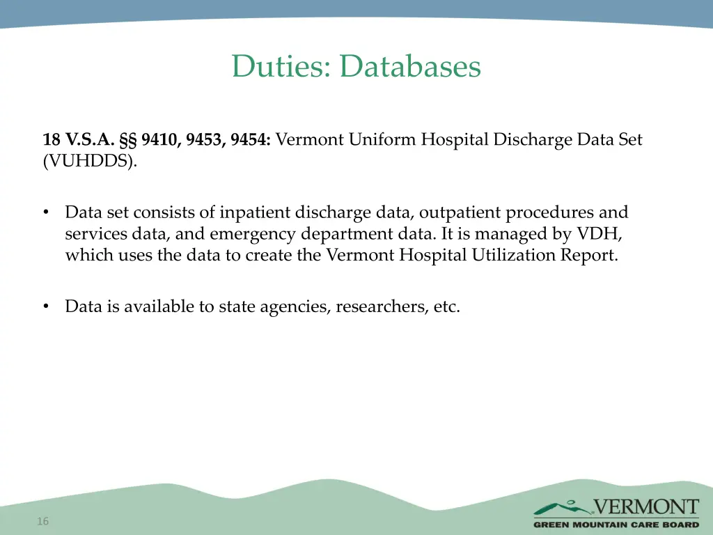 duties databases 1