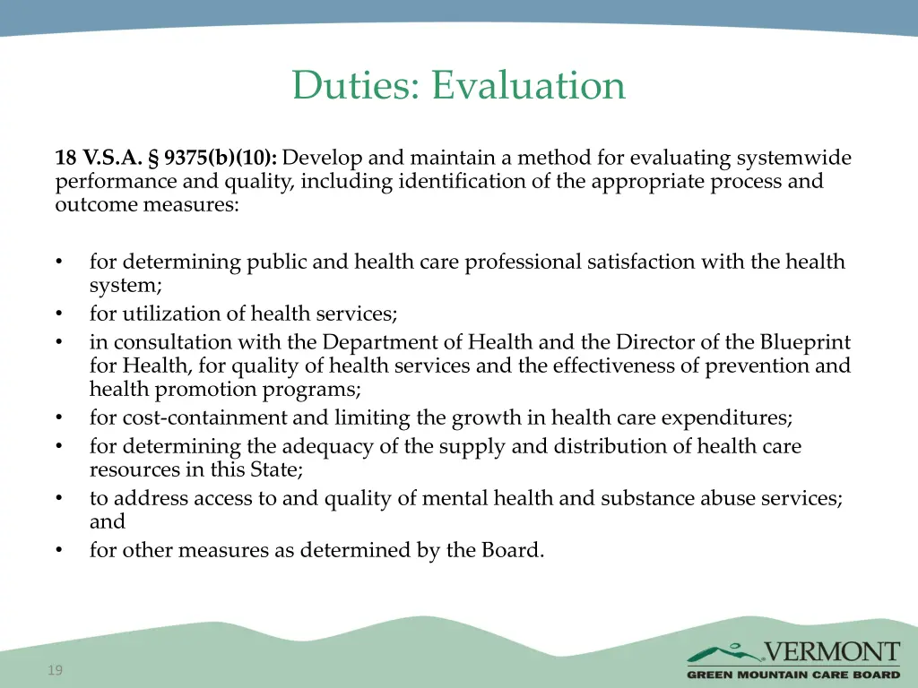 duties evaluation 1