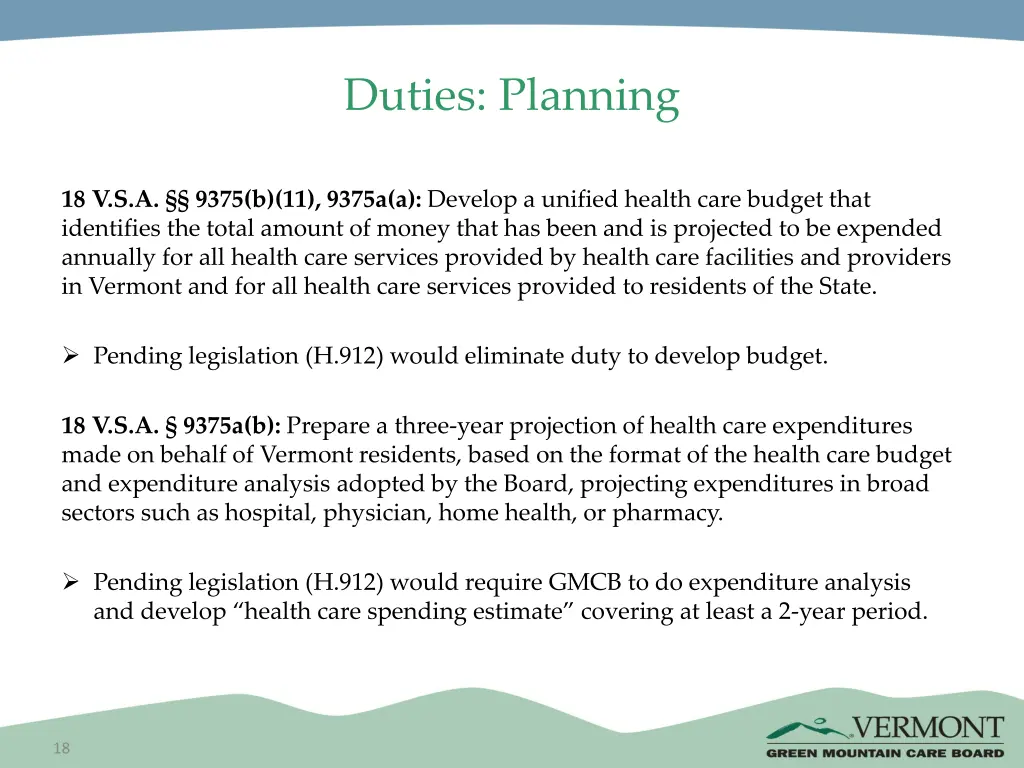 duties planning