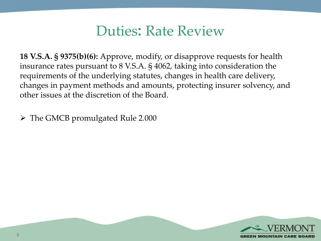 duties rate review