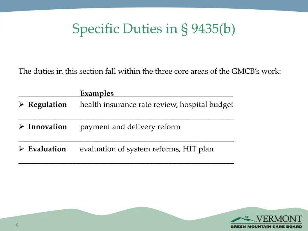 specific duties in 9435 b