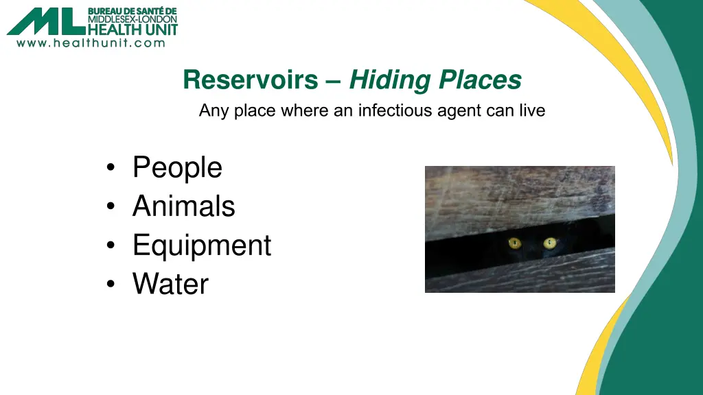 reservoirs hiding places any place where