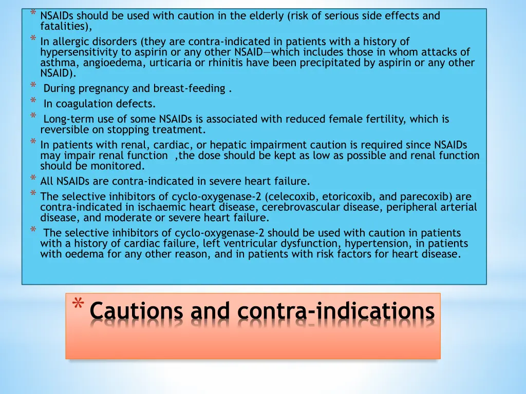 nsaids should be used with caution in the elderly