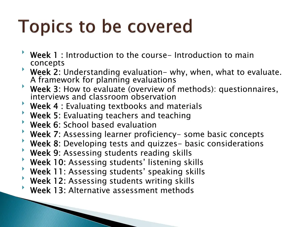 week 1 concepts week 2 a framework for planning