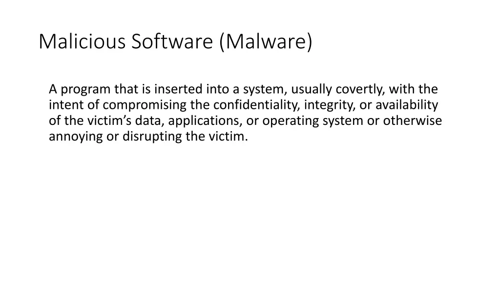 malicious software malware
