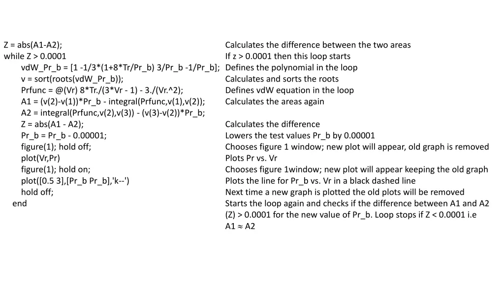 z abs a1 a2 while z 0 0001