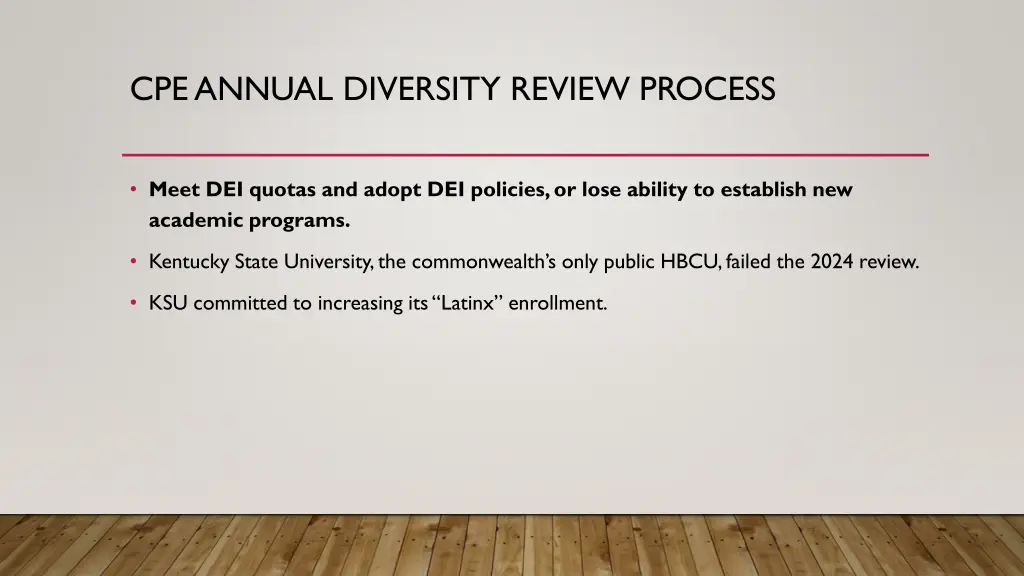cpe annual diversity review process