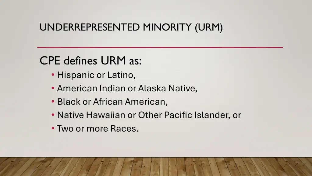 underrepresented minority urm