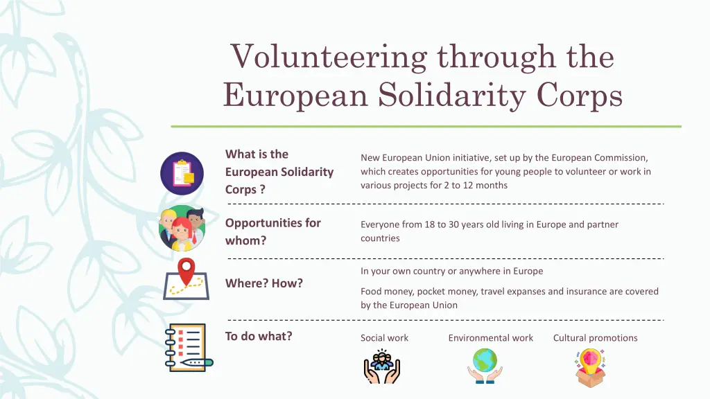 volunteering through the european solidarity corps